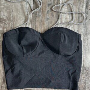 Rhinestone Tie Strap Bustier